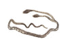 back of silver two headed snake serpent bracelet arm wrist cuff stackable