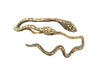 gold two headed snake serpent bracelet arm wrist cuff stackable