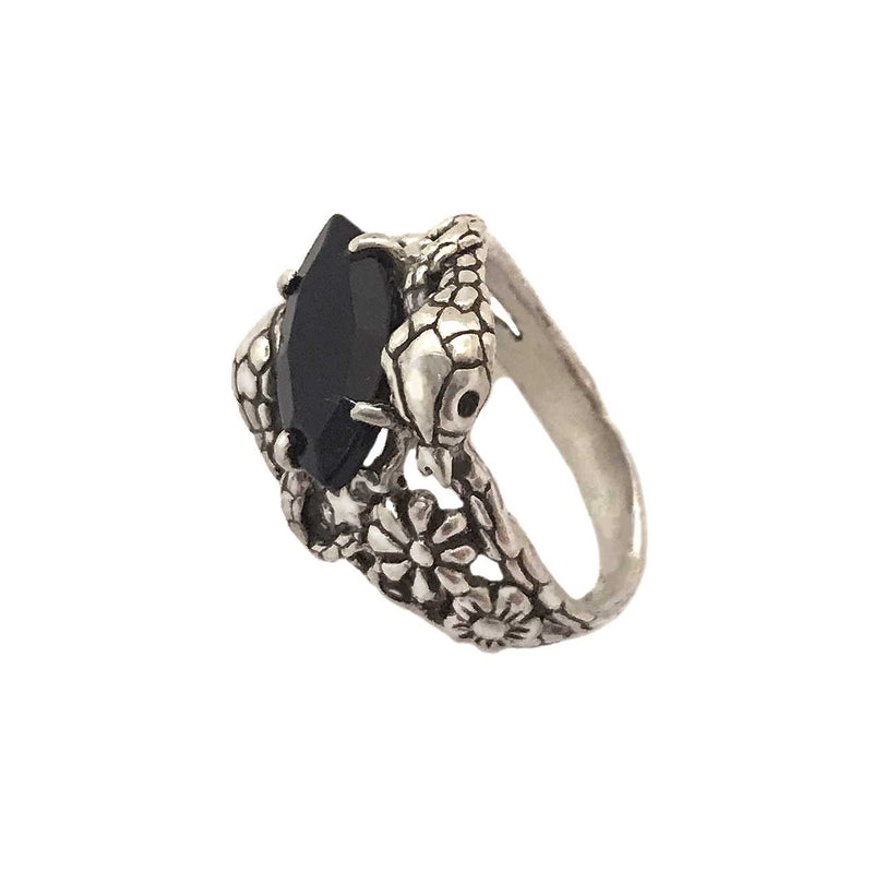 Two Snakes Ring Onyx- Ready to Ship