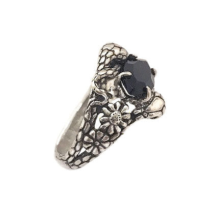 Two Snakes Ring Onyx - Anomaly Jewelry