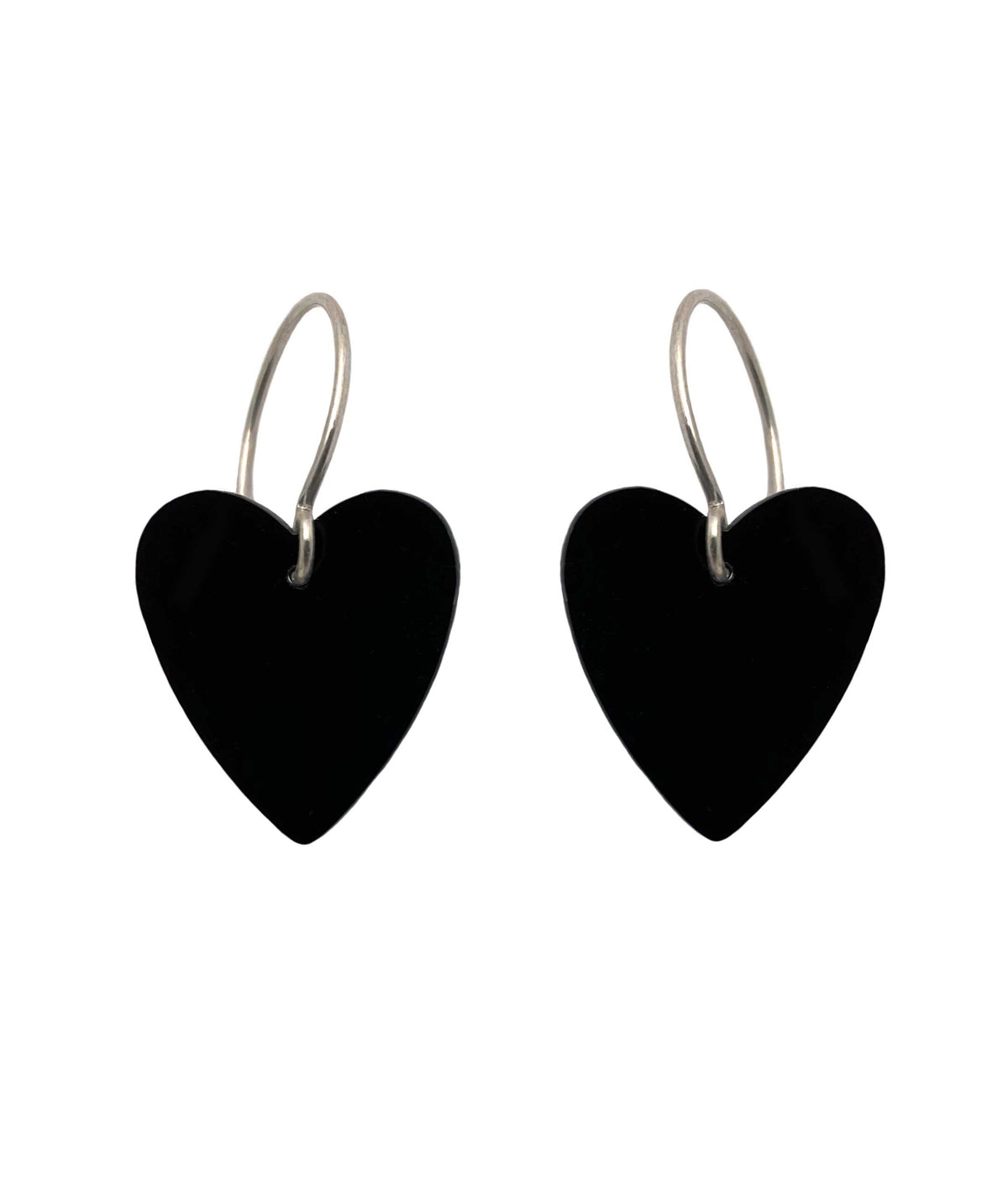 heart black onyx dainty delicate black earrings
