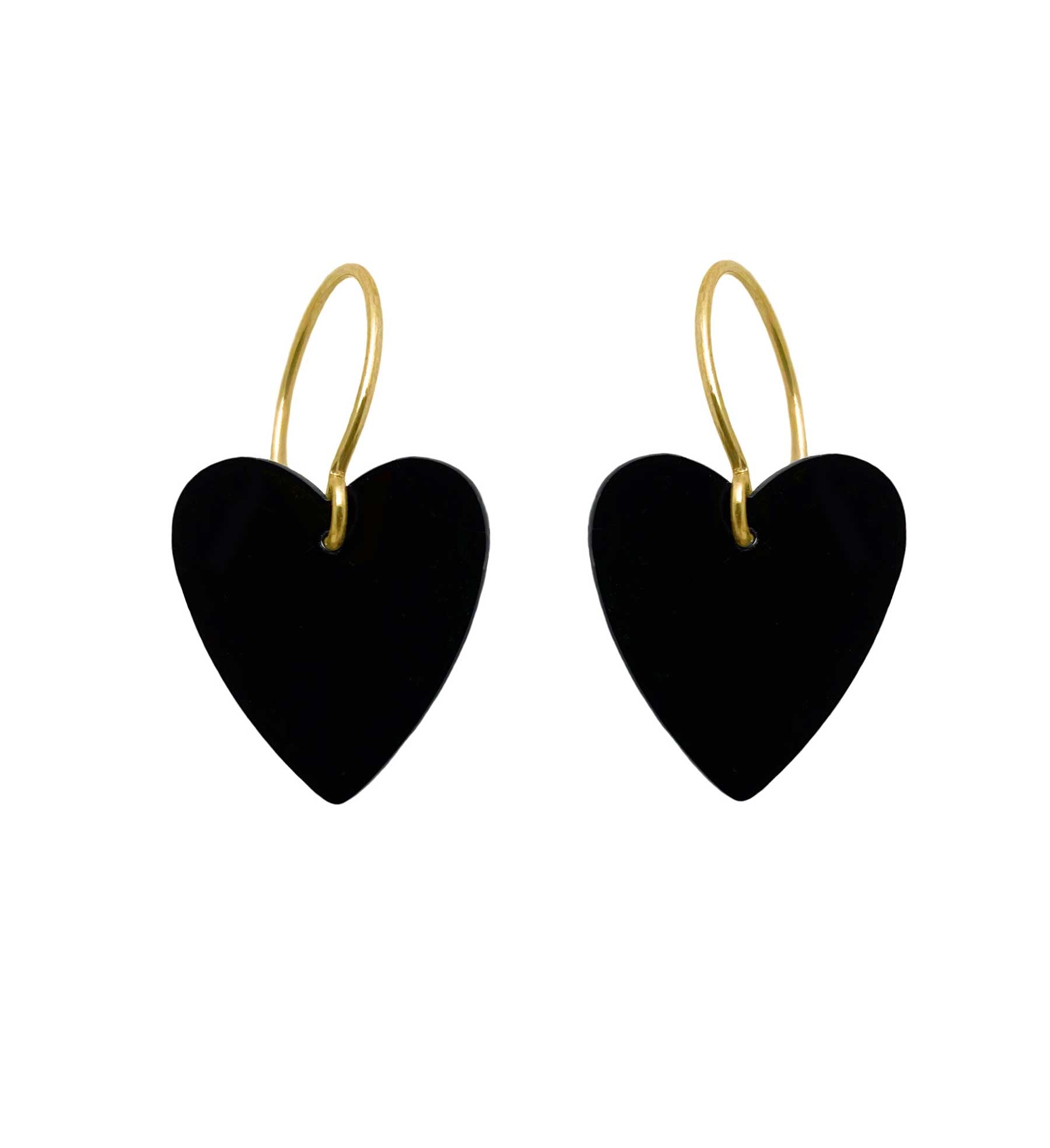 Onyx Heart Earrings- Ready to Ship