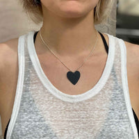 black heart onyx charm necklace