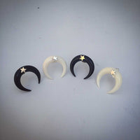Crescent Moon Earrings White- Ready to Ship - Anomaly Jewelry
