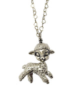 cute little lamb necklace charm silver adorable
