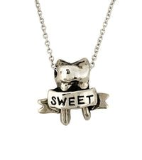sweet tooth necklace charm silver
