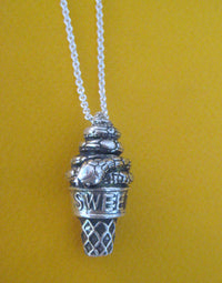 snake soft serve ice cream necklace charm sweet tooth collection silver