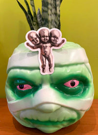 three headed baby charm sticker